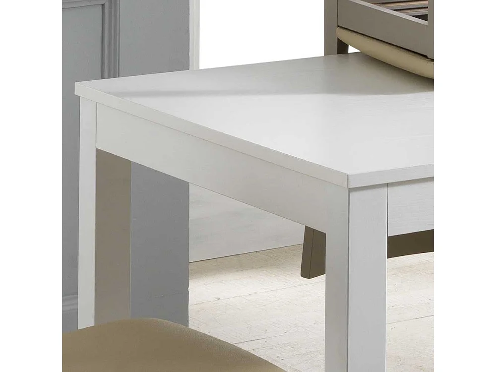 Buche Esstisch in Weiß ausziehbar