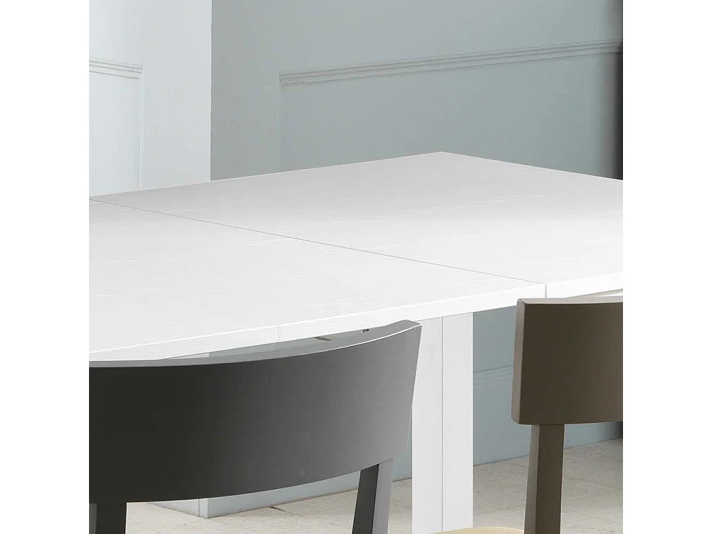 Buche Esstisch in Weiß ausziehbar