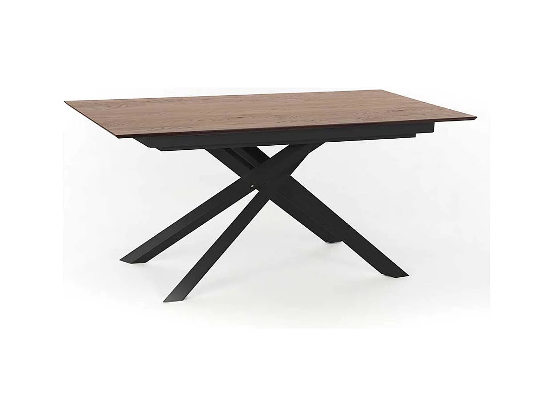 Esstisch in Schwarz und Eiche Optik ausziehbar