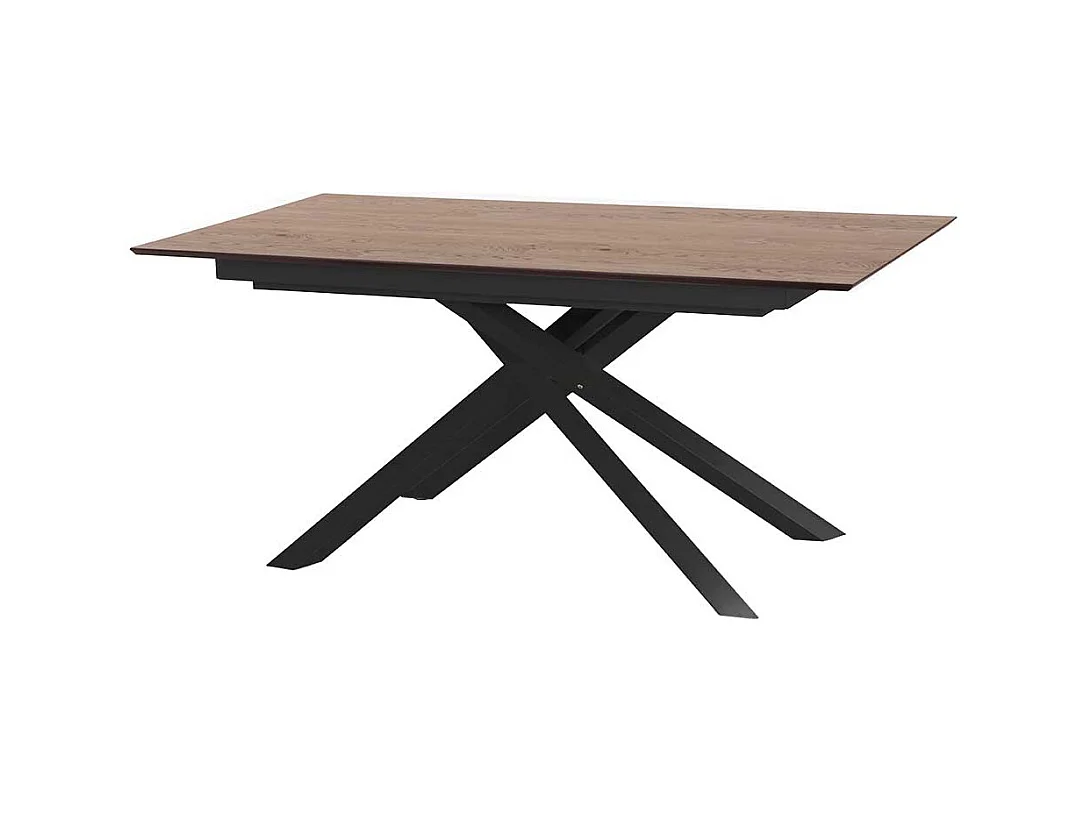 Esstisch in Schwarz und Eiche Optik ausziehbar