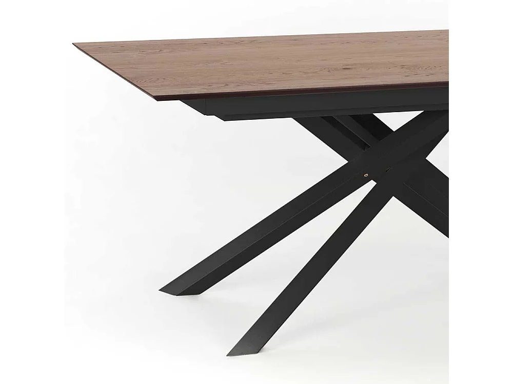 Esstisch in Schwarz und Eiche Optik ausziehbar