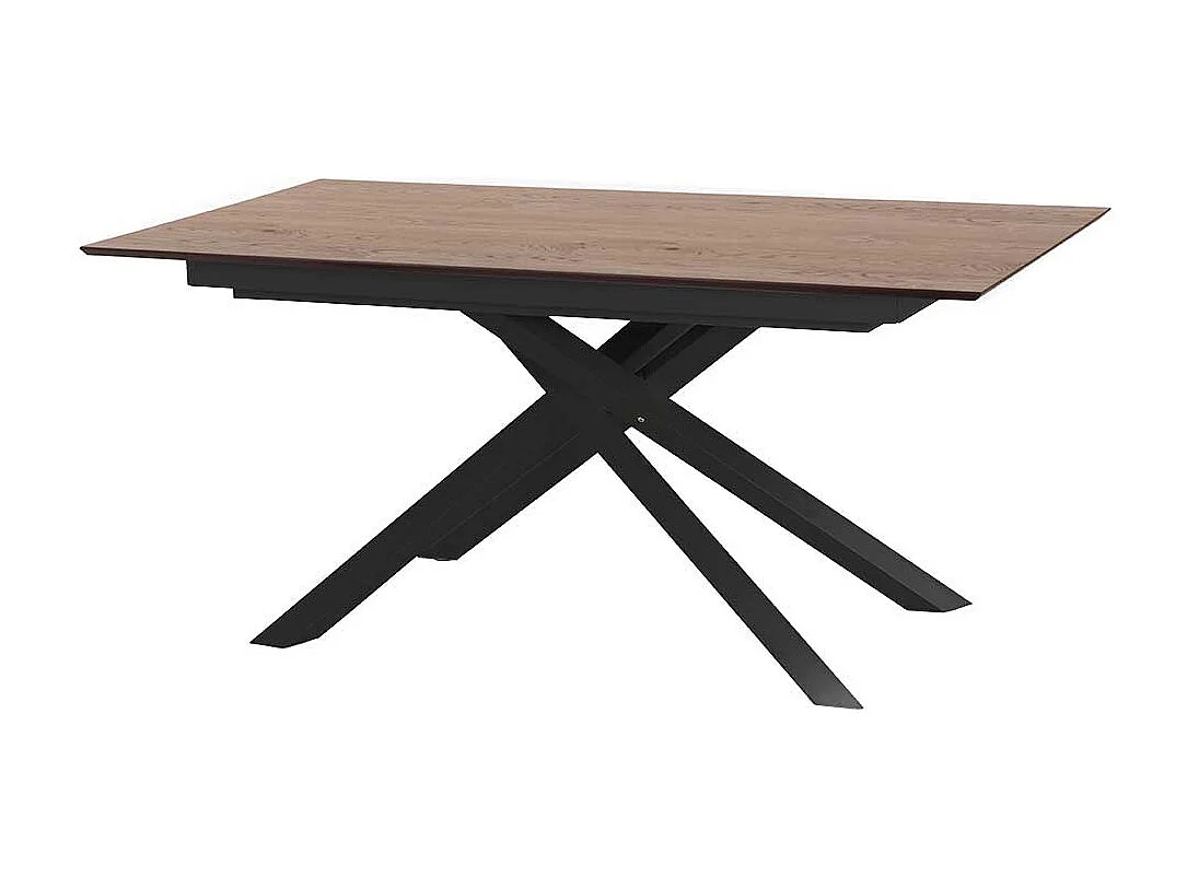 Esstisch in Schwarz und Eiche Optik ausziehbar