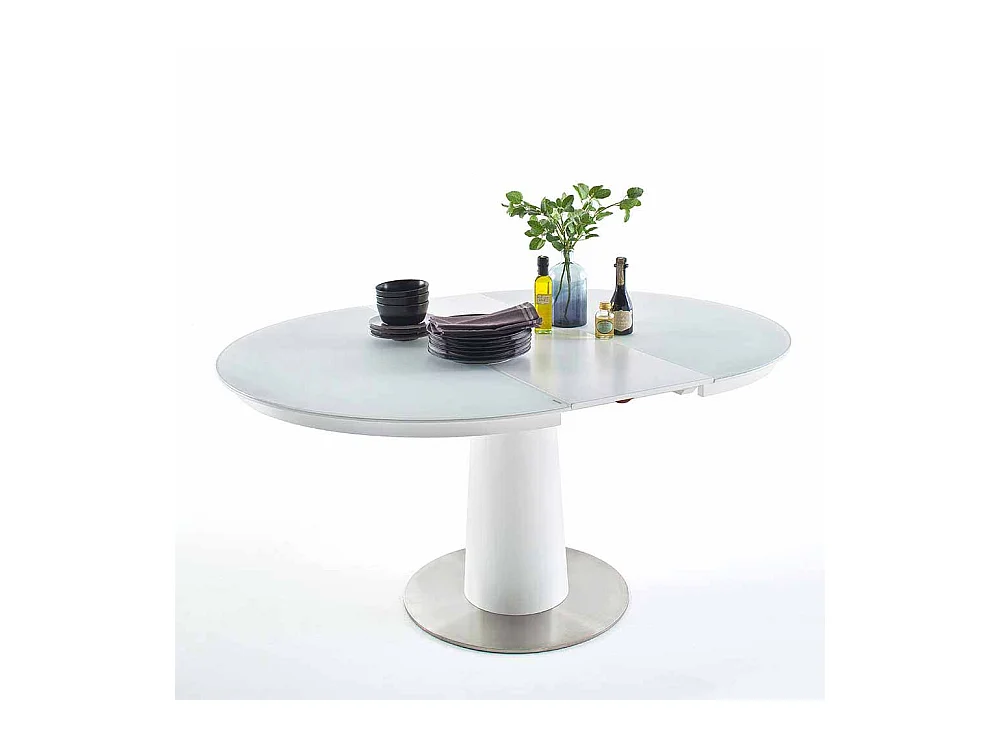 Tisch mit ausziehbare Glasplatte Weiß