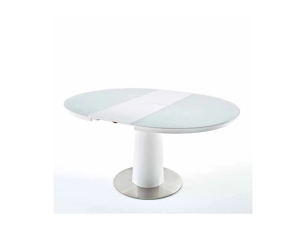 Tisch mit ausziehbare Glasplatte Weiß