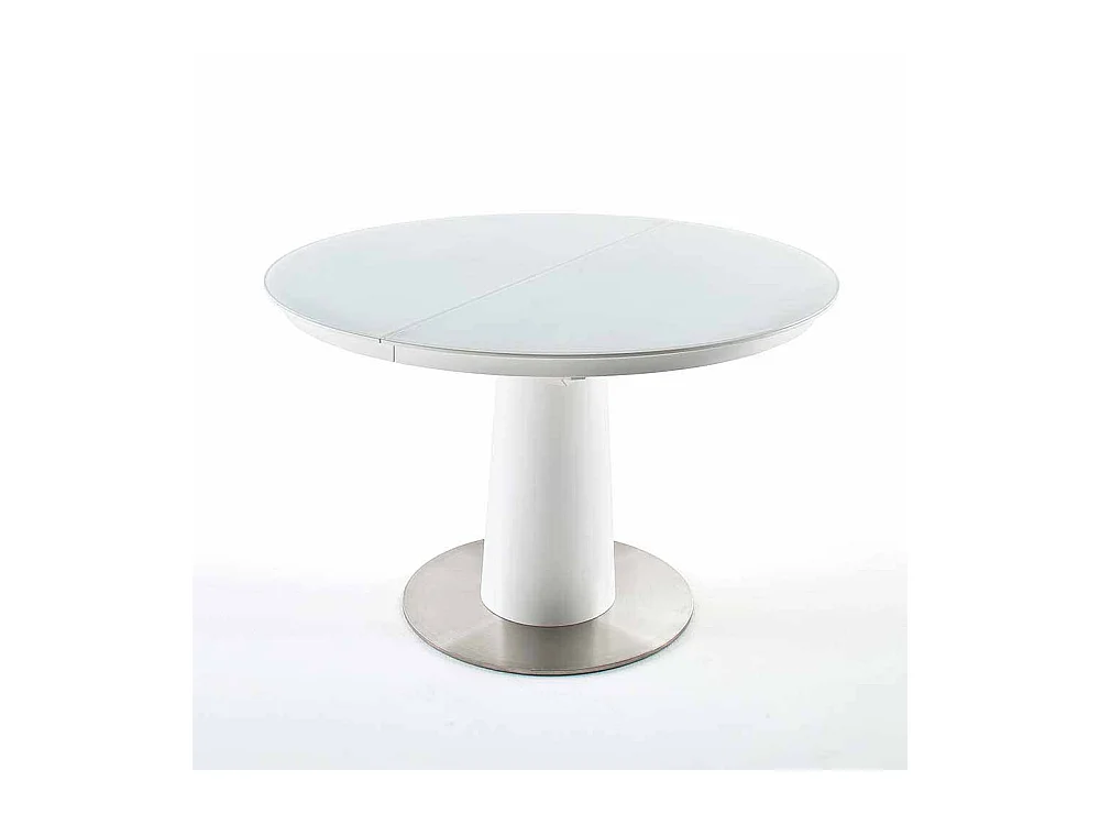 Tisch mit ausziehbare Glasplatte Weiß