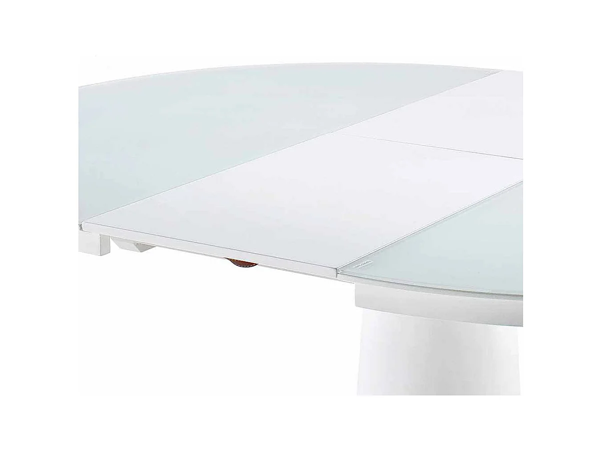 Tisch mit ausziehbare Glasplatte Weiß