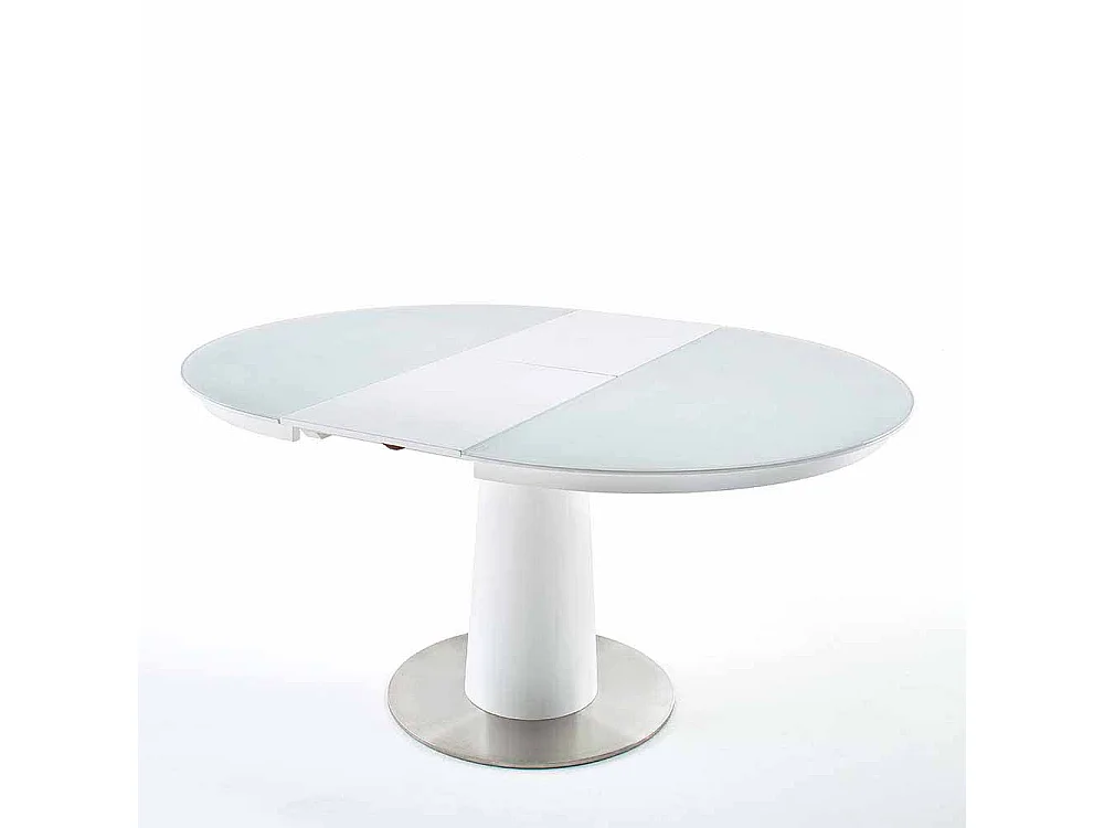 Tisch mit ausziehbare Glasplatte Weiß