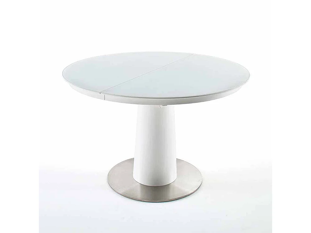 Tisch mit ausziehbare Glasplatte Weiß