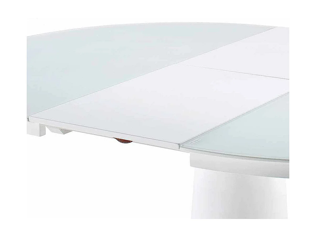 Tisch mit ausziehbare Glasplatte Weiß