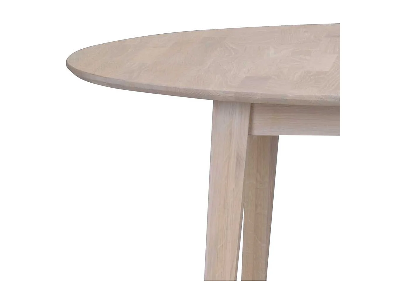 Ovaler Esstisch aus Eiche massiv in White Wash Optik ausziehbar