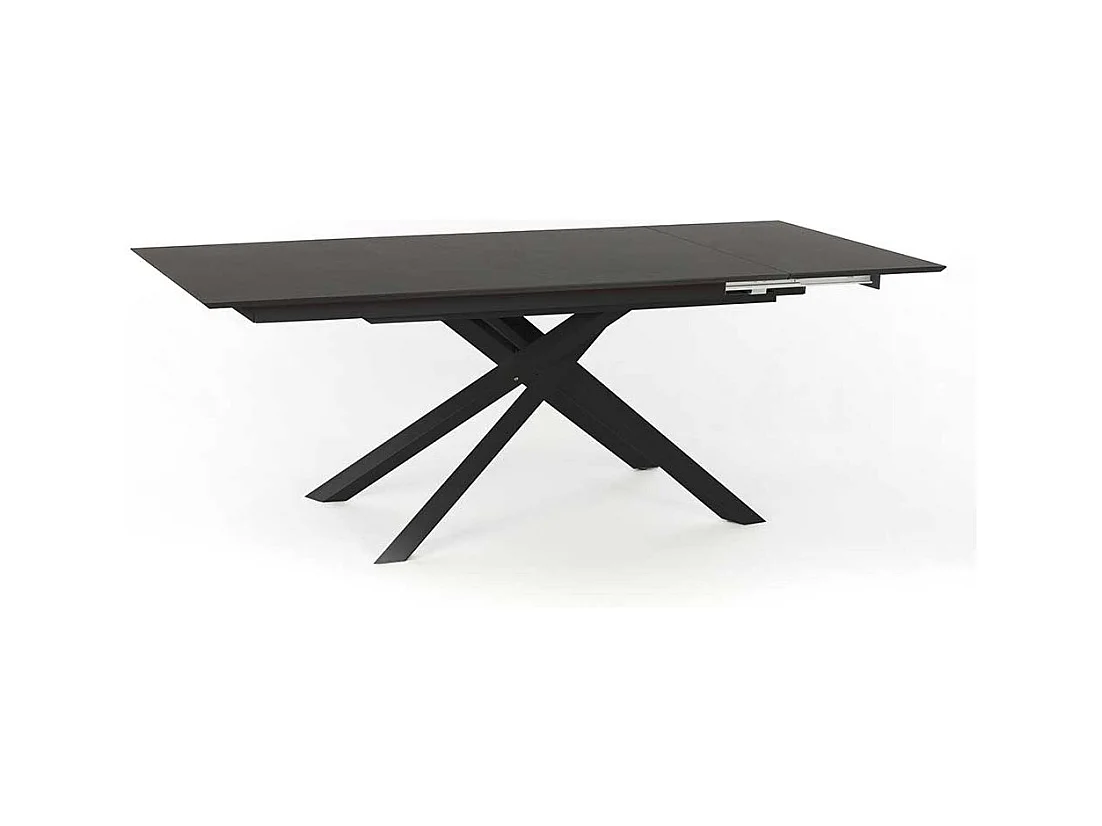 Esstisch in Dunkelgrau und Schwarz ausziehbar