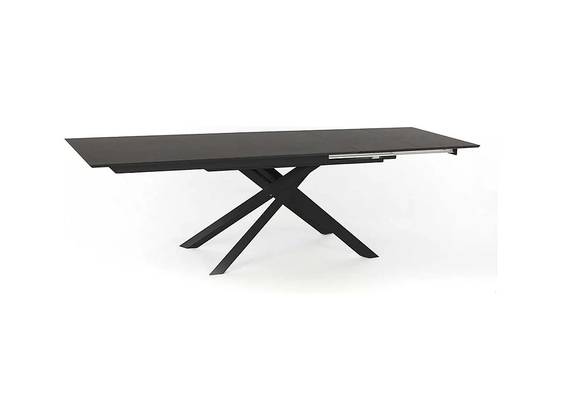 Esstisch in Dunkelgrau und Schwarz ausziehbar