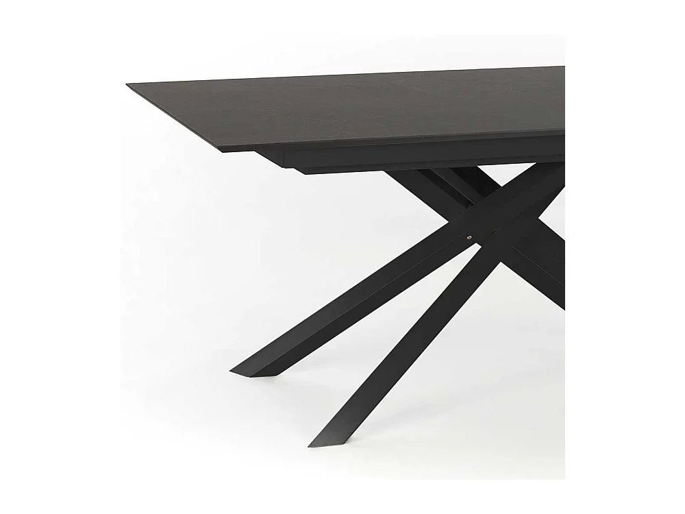 Esstisch in Dunkelgrau und Schwarz ausziehbar