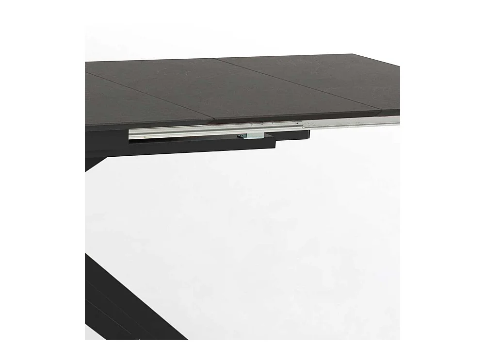 Esstisch in Dunkelgrau und Schwarz ausziehbar