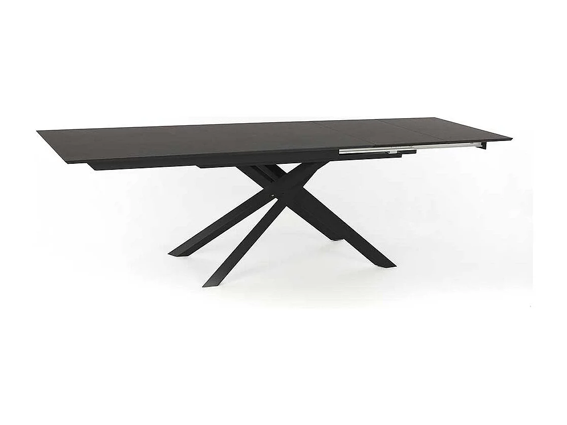 Esstisch in Dunkelgrau und Schwarz ausziehbar