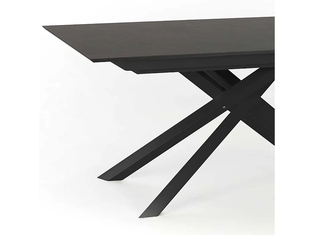 Esstisch in Dunkelgrau und Schwarz ausziehbar