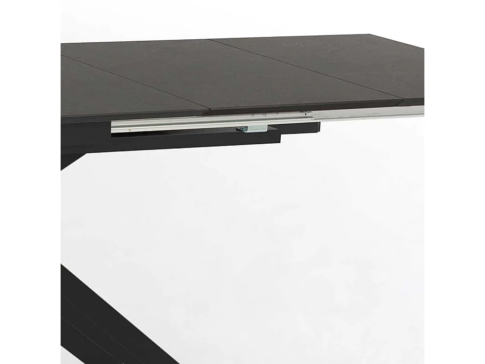 Esstisch in Dunkelgrau und Schwarz ausziehbar