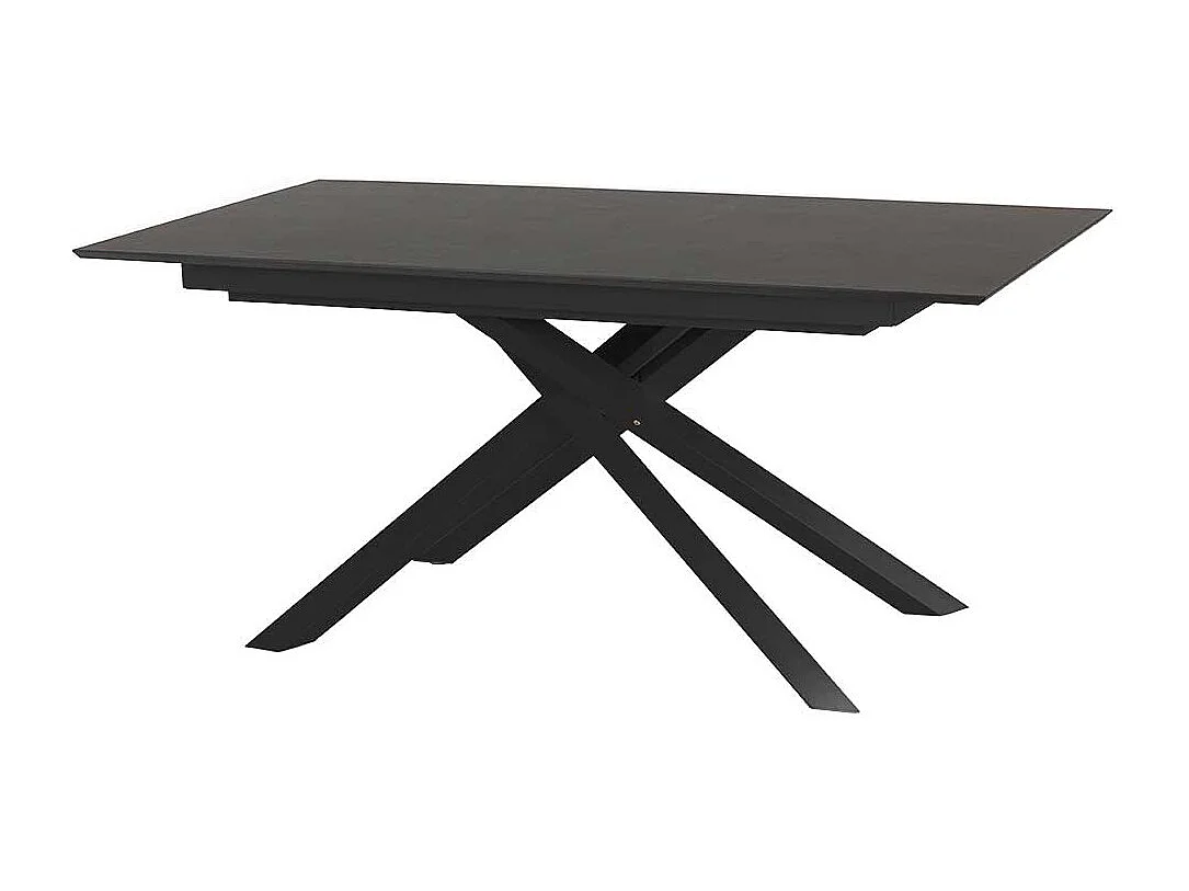 Esstisch in Dunkelgrau und Schwarz ausziehbar