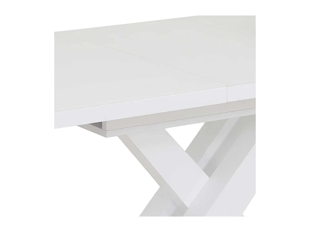 Tisch Weiß-Glas ausziehbar in modernem Design Hochglanz