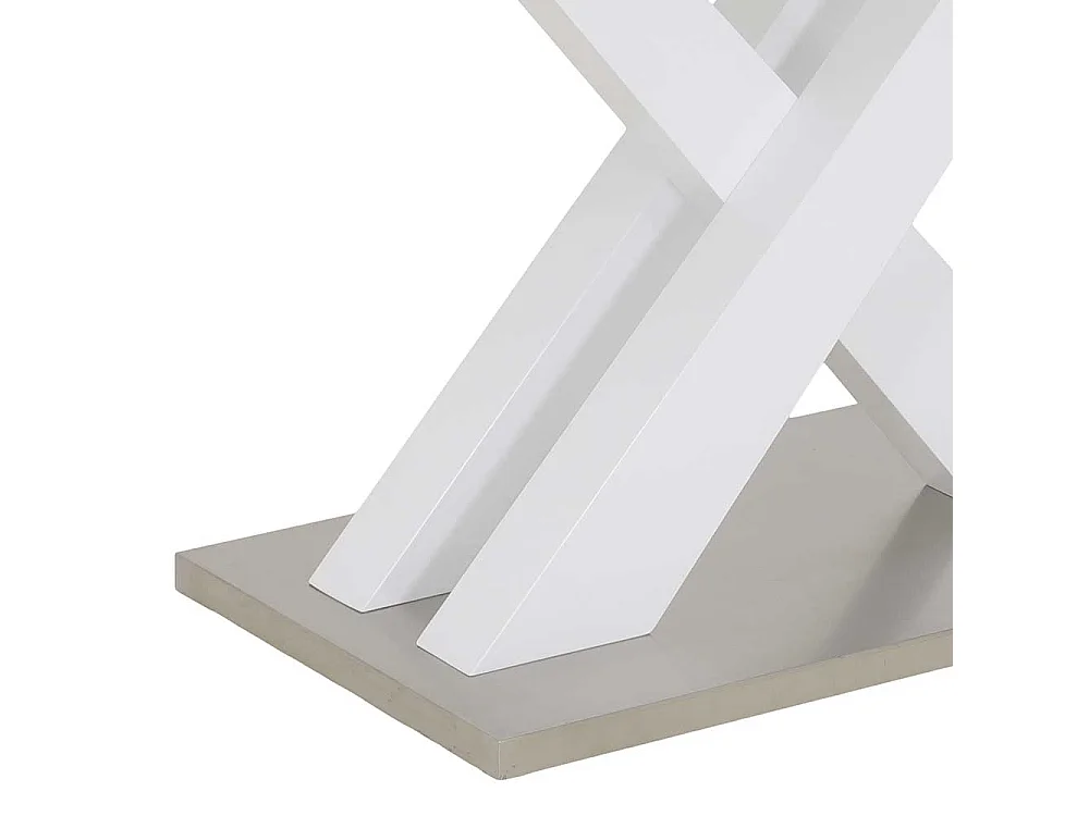 Tisch Weiß-Glas ausziehbar in modernem Design Hochglanz