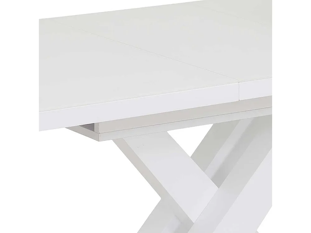 Tisch Weiß-Glas ausziehbar in modernem Design Hochglanz