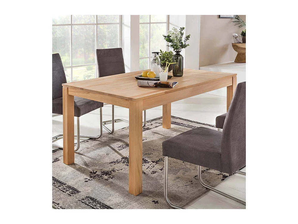 Holztisch aus Kernbuche massiv lackiert ausziehbarr