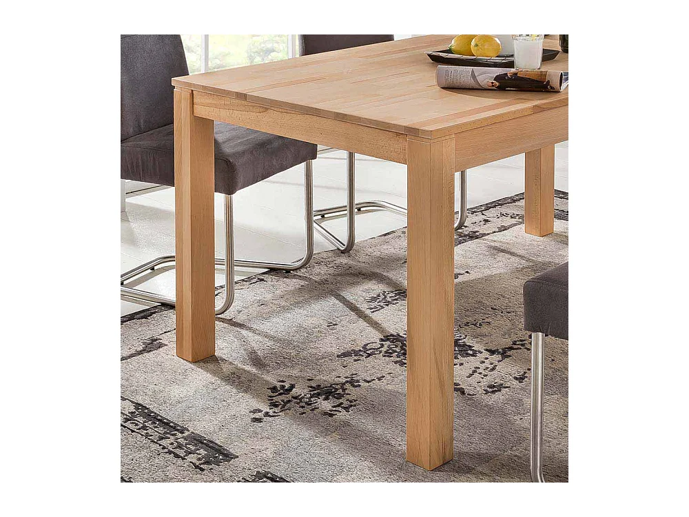 Holztisch aus Kernbuche massiv lackiert ausziehbarr