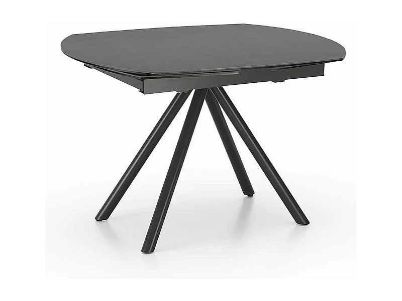 Ausziehbarer Esszimmer Tisch mit Keramikplatte Dunkelgrau