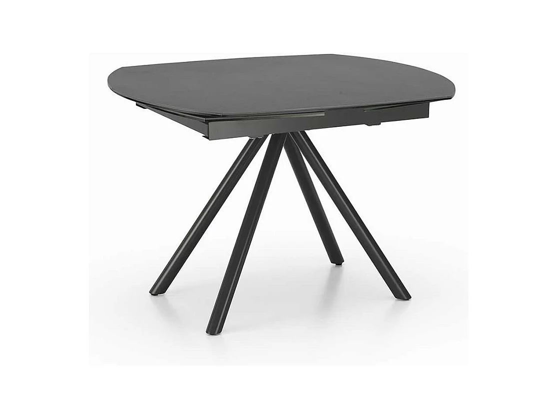 Ausziehbarer Esszimmer Tisch mit Keramikplatte Dunkelgrau