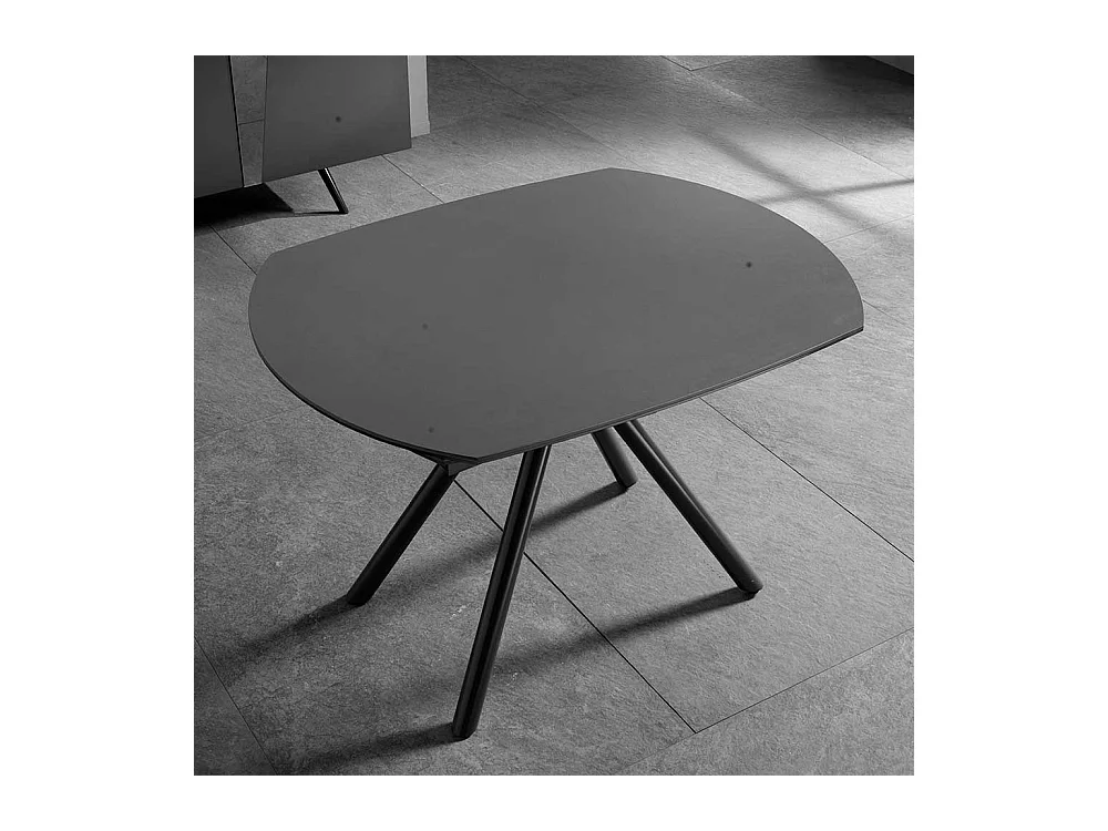 Ausziehbarer Esszimmer Tisch mit Keramikplatte Dunkelgrau