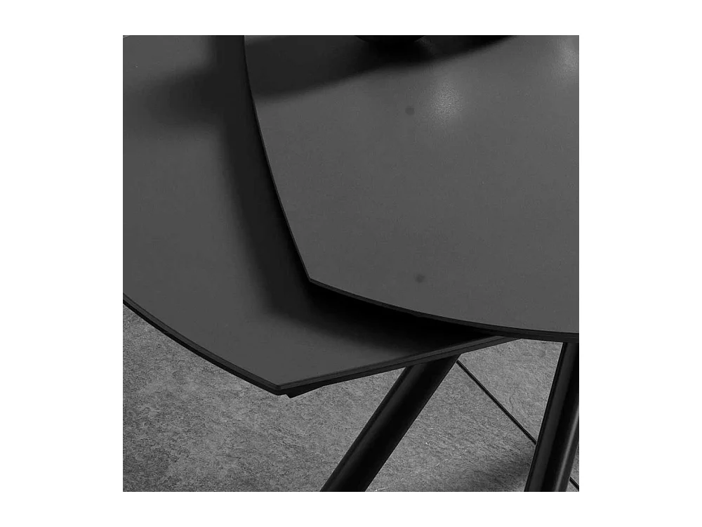 Ausziehbarer Esszimmer Tisch mit Keramikplatte Dunkelgrau