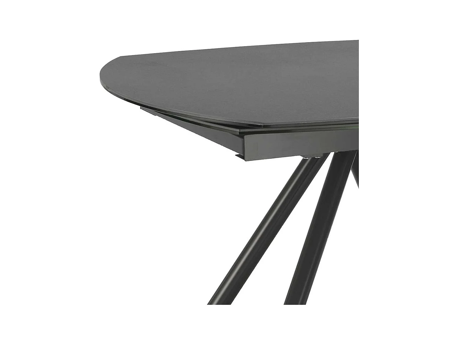 Ausziehbarer Esszimmer Tisch mit Keramikplatte Dunkelgrau