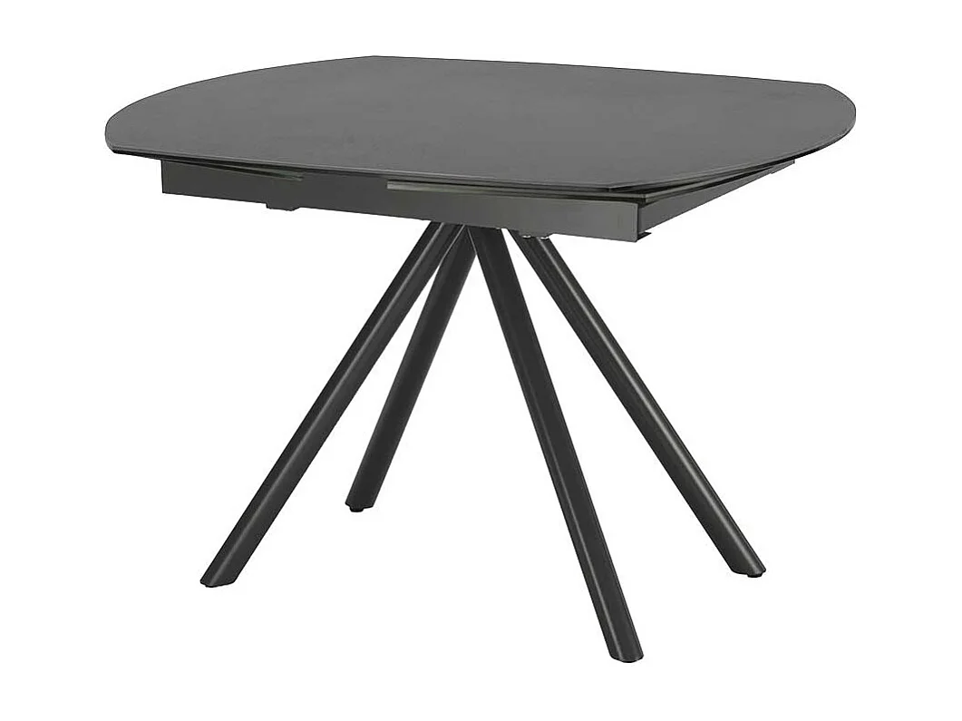 Ausziehbarer Esszimmer Tisch mit Keramikplatte Dunkelgrau