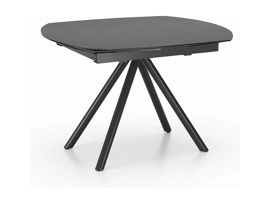 Ausziehbarer Esszimmer Tisch mit Keramikplatte Dunkelgrau