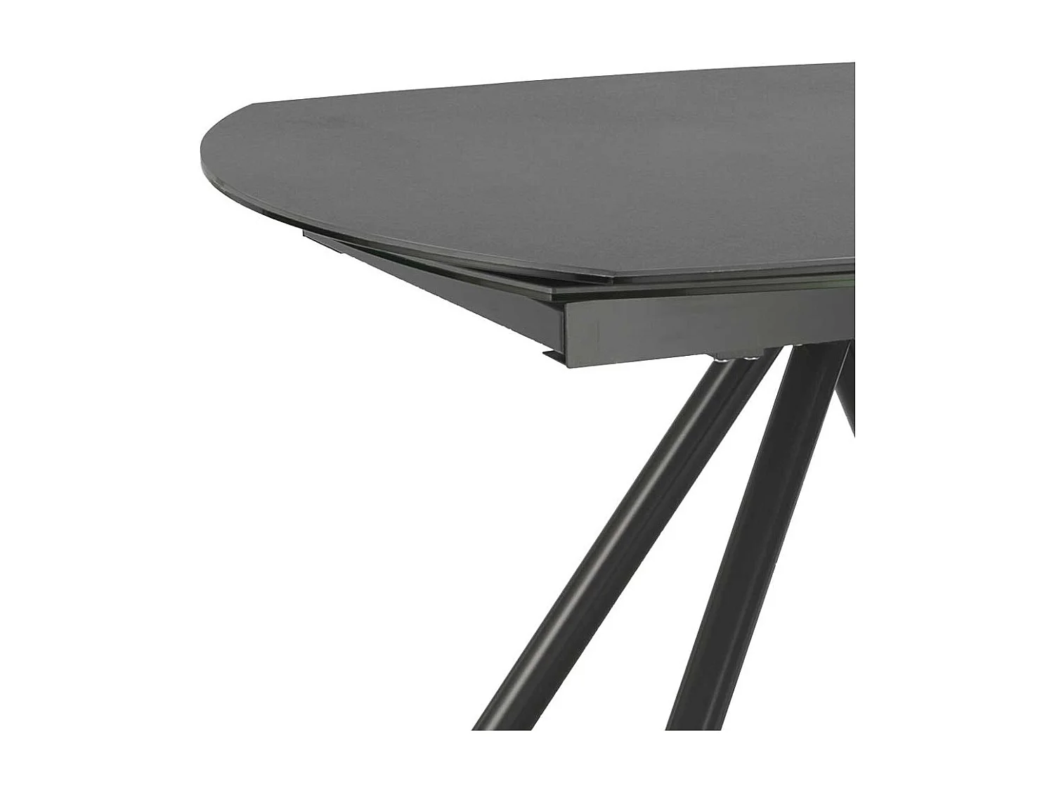 Ausziehbarer Esszimmer Tisch mit Keramikplatte Dunkelgrau