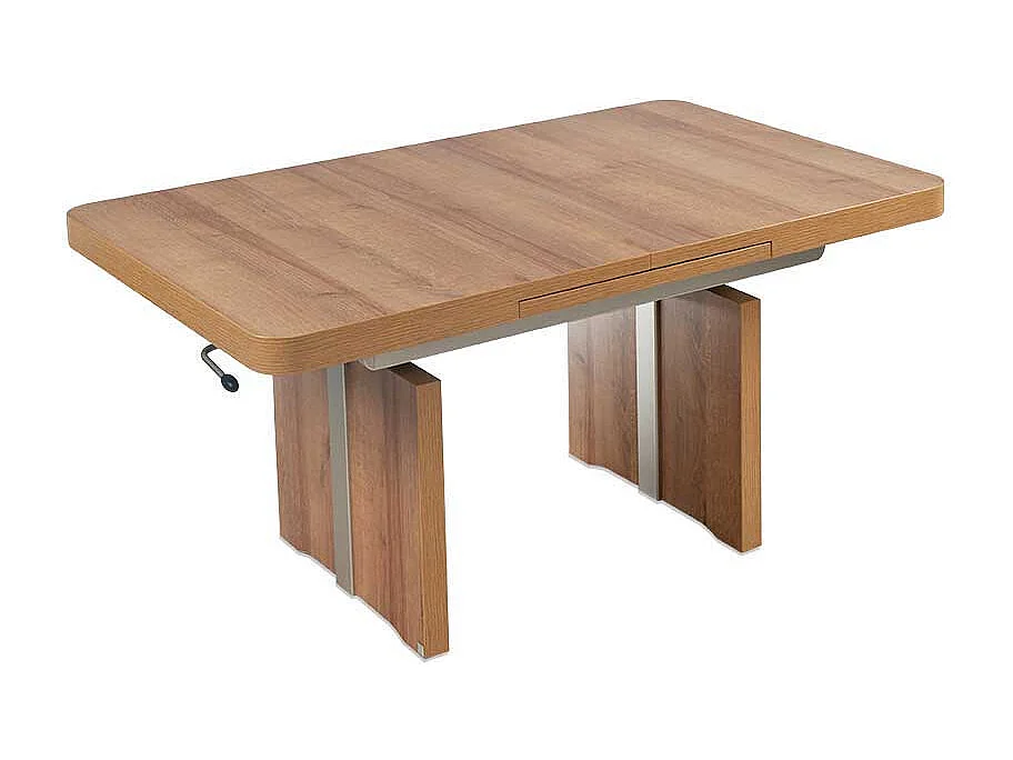 Couchtisch in Wildeiche ausziehbar und höhenverstellbar