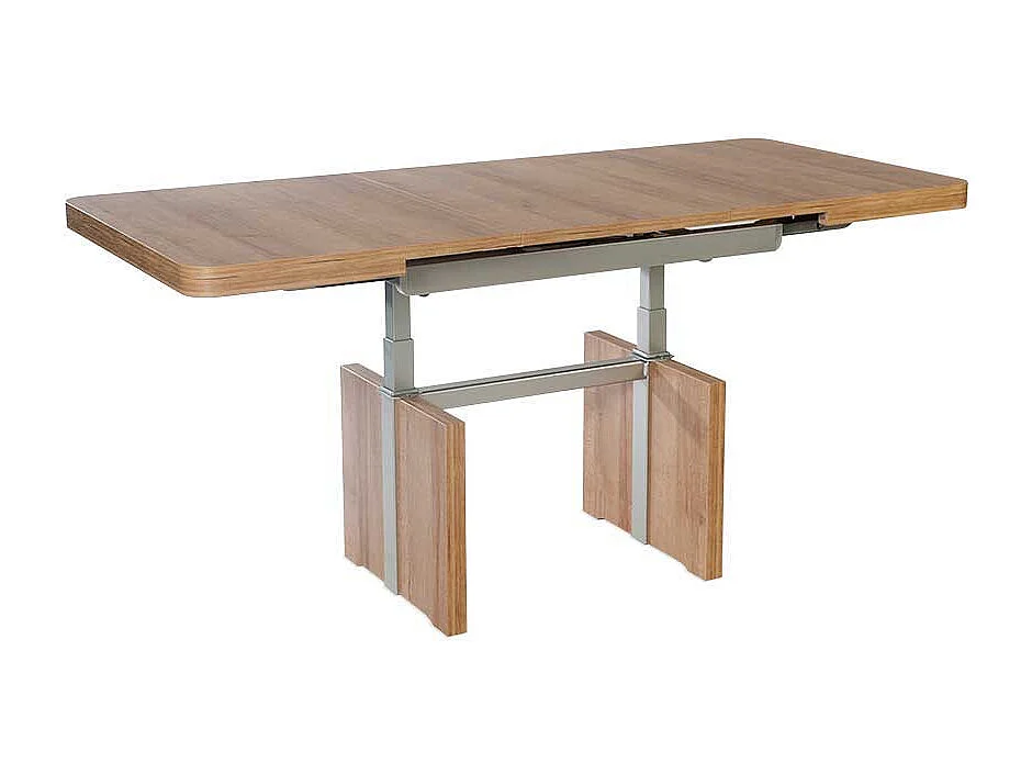 Couchtisch in Wildeiche ausziehbar und höhenverstellbar