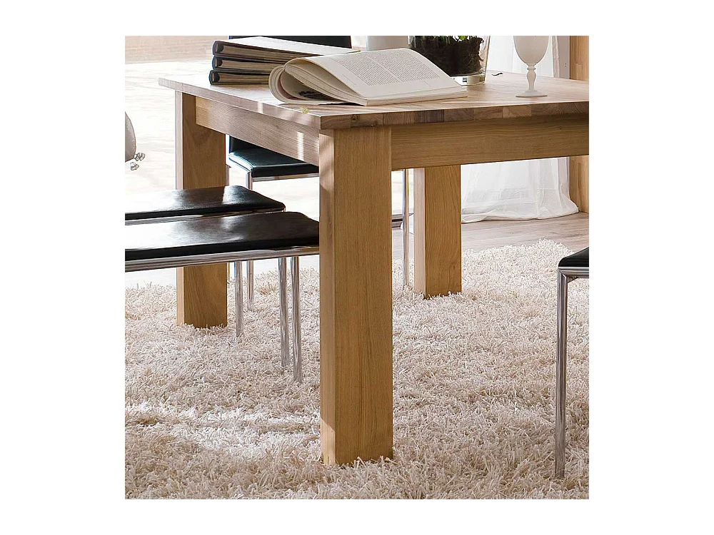 Esszimmertisch aus Wildeiche Bianco massiv ausziehbar