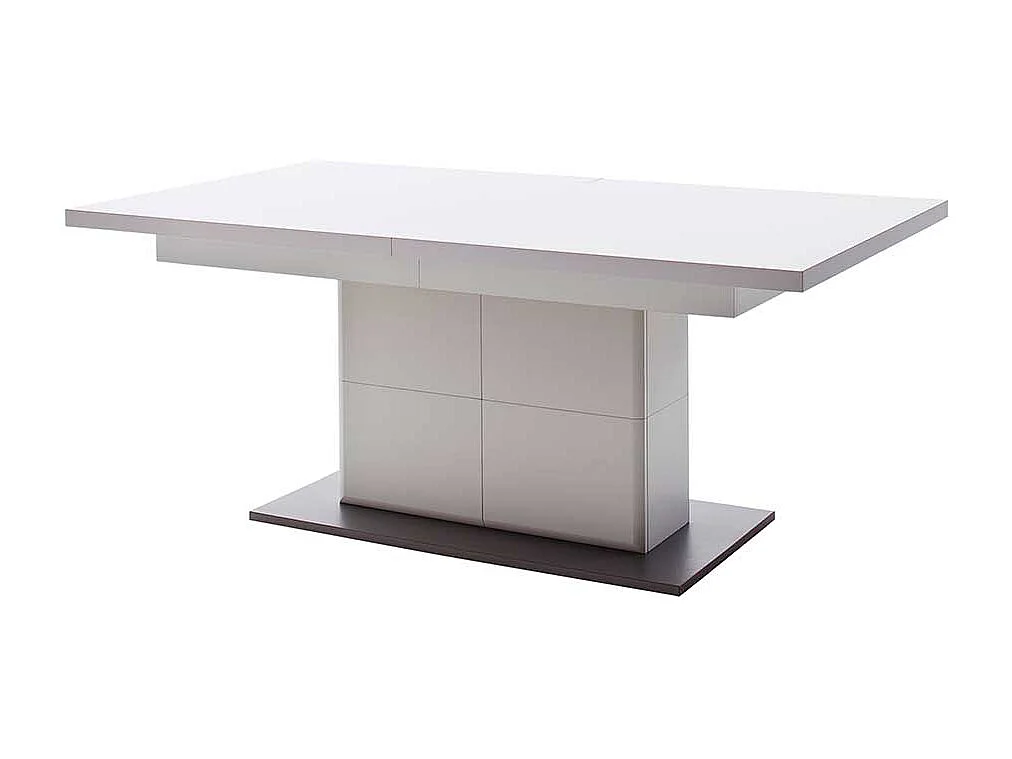 Säulen Esstisch in Weiß und Anthrazit ausziehbar