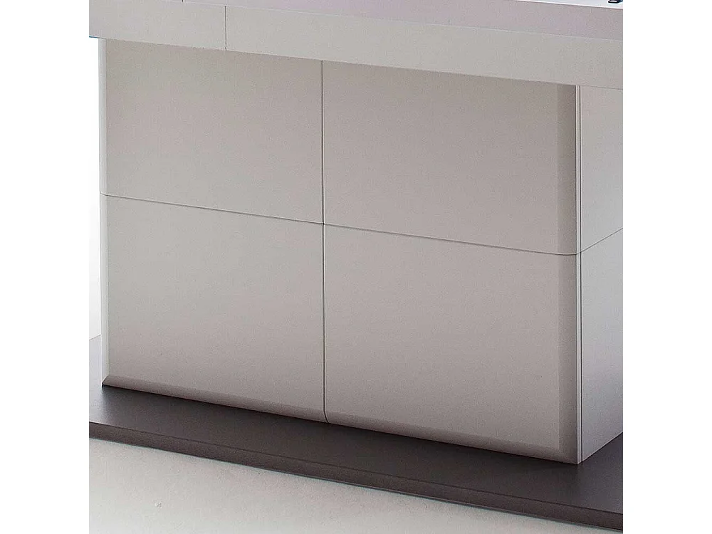 Säulen Esstisch in Weiß und Anthrazit ausziehbar