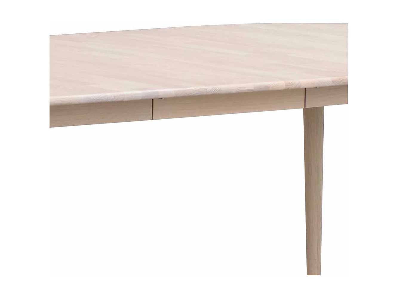 Ausziehbarer Esstisch in Eiche White Wash massiv oval