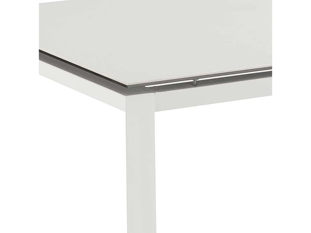 Ausziehbarer Küchentisch in Weiß Keramikplatte