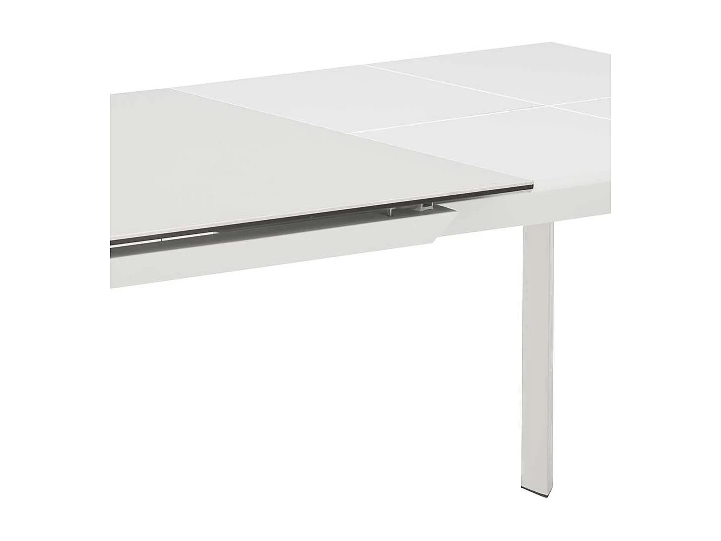 Ausziehbarer Küchentisch in Weiß Keramikplatte