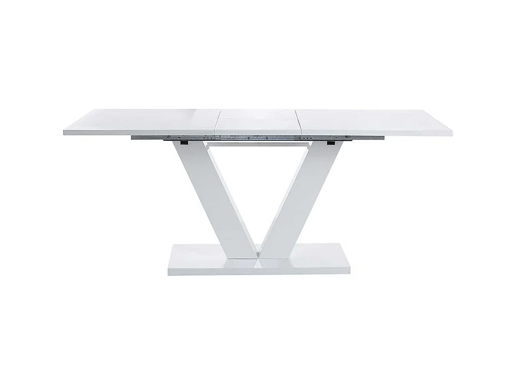 Moderner Esszimmer Tisch in Weiß Hochglanz ausziehbar