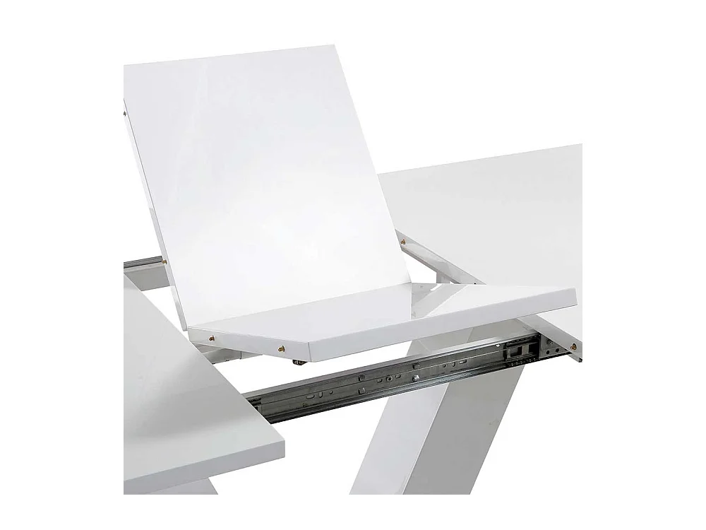 Moderner Esszimmer Tisch in Weiß Hochglanz ausziehbar