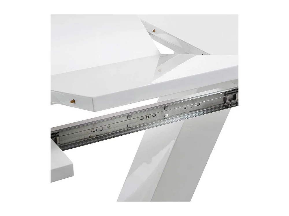 Moderner Esszimmer Tisch in Weiß Hochglanz ausziehbar