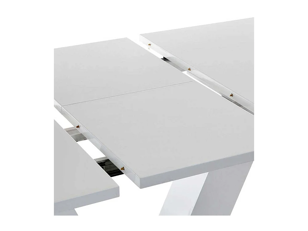 Moderner Esszimmer Tisch in Weiß Hochglanz ausziehbar