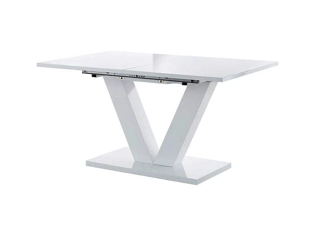 Moderner Esszimmer Tisch in Weiß Hochglanz ausziehbar