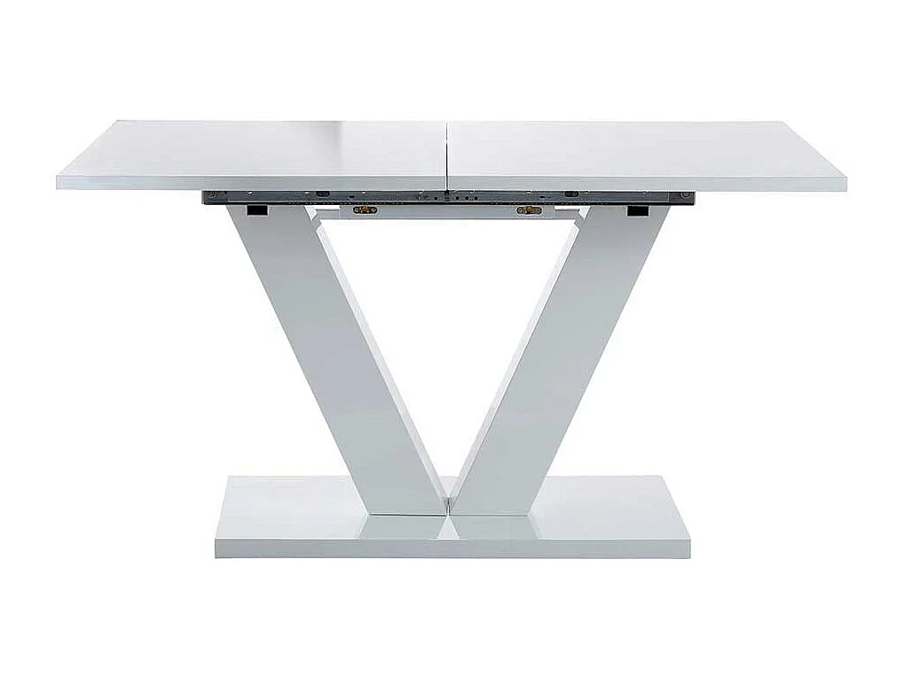 Moderner Esszimmer Tisch in Weiß Hochglanz ausziehbar