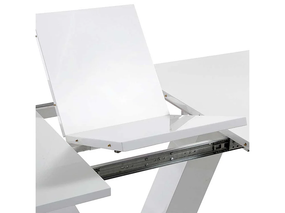 Moderner Esszimmer Tisch in Weiß Hochglanz ausziehbar